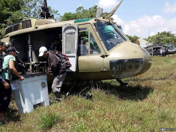 The Philippine Air Force delivers election paraphernalia in remote barangays in Tapaz 