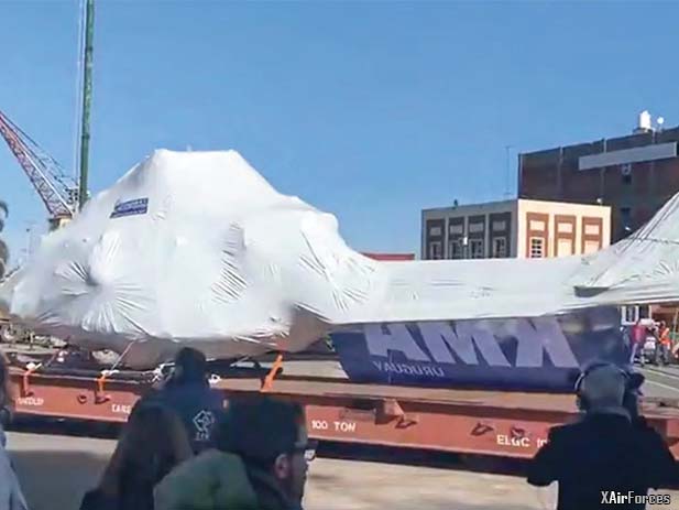 Ex-ltalian Coast Guard Agusta-Bell 412CP Grifone lands in Uruguay 