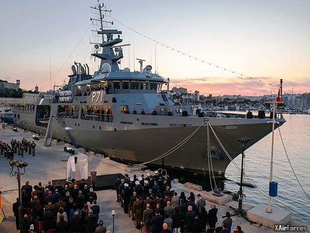 Malta commissions OPV P71 into service