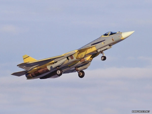 Third Russian fifth-generation PAK FA Prototype Flies
